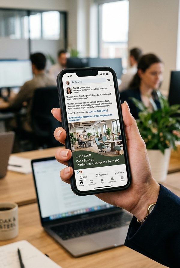 LinkedIn dla meblarskiego B2B 2026: jak znaleźć partnerów i kontrakty w Polsce